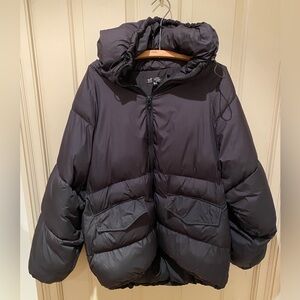 Zara HIGH VALUE Puffer Jacket - Black GUC Oversized Size Small